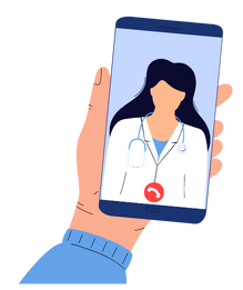 móvil en videollamada con un médico representando los software médico para consultorio virtual